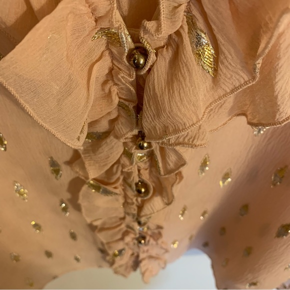 Sezane Izaac Shirt in Rosy Beige Lurex, Size 38/US 6 - Picture 10 of 13